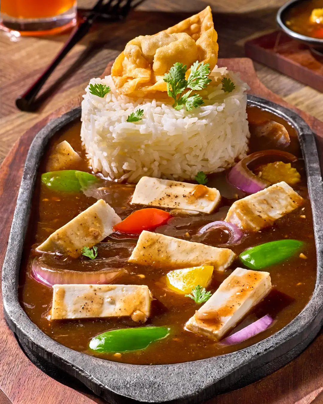 A platter of assorted food